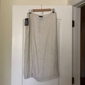 Retrofête White Sequin Skirt